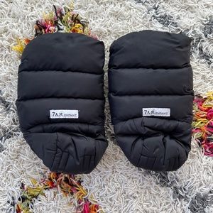 7AM Enfant Stroller Handle Muffs Black Fleece Interior